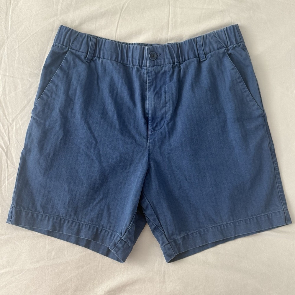 Alex Mill Daniel Shorts Cotton Herringbone Blue Men's Sz S 28/32" Drawstring